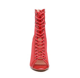 Escarpins de danse en maille éthérée en rouge